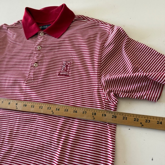 TPC Scottsdale x Oxford Golf Red Striped All Cotton Collared Polo Shirt MEDIUM - Picture 7 of 8